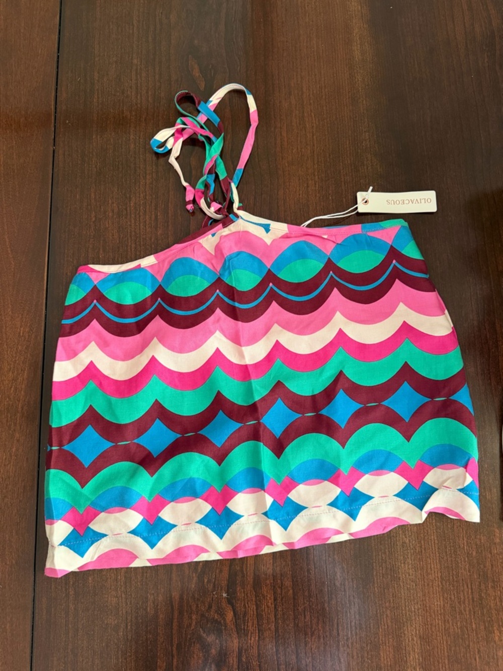 OLIVACEOUS Mod Summer Tie Back Crop Top